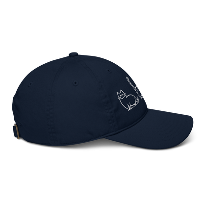 Casquette en coton biologique Kawaii - Motif de chats brodé - rose zombie
