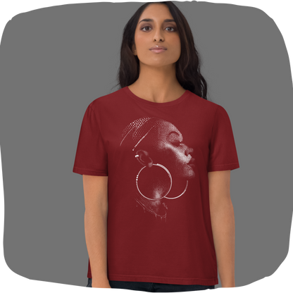 T-shirt en coton bio – Portrait artistique de femme créole