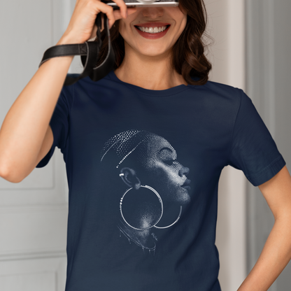 T-shirt en coton bio – Portrait artistique de femme créole