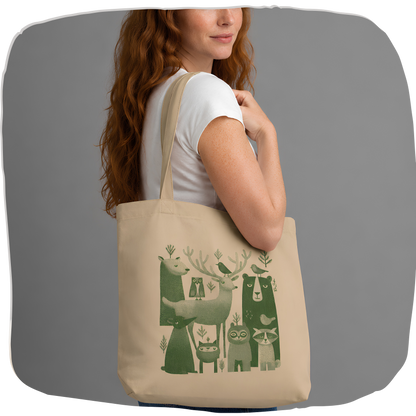 Tote bag en coton bio — Animaux de la forêt