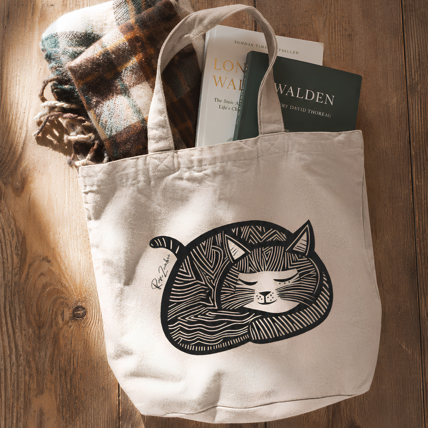 Sac tote en  coton bio - Adorable imprimé de chat