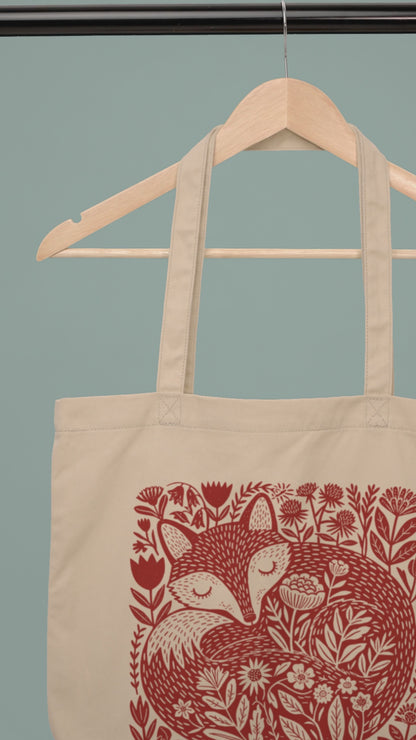 Organic Cotton Tote Bag — Sleeping Fox Folk Art