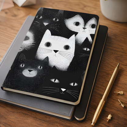 Carnet écoresponsable – Petit – Illustration minimaliste de chats noir et blanc