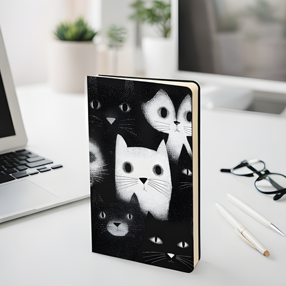 Carnet écoresponsable – Petit – Illustration minimaliste de chats noir et blanc