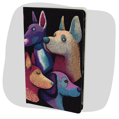 Carnet écoresponsable – Petit – Design chiens colorés