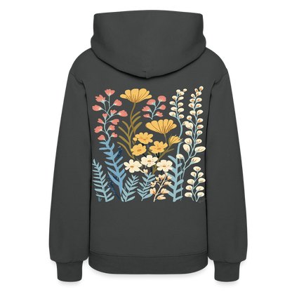 Sweatshirt à capuche en coton durable Halo - Motif floral - rose zombie