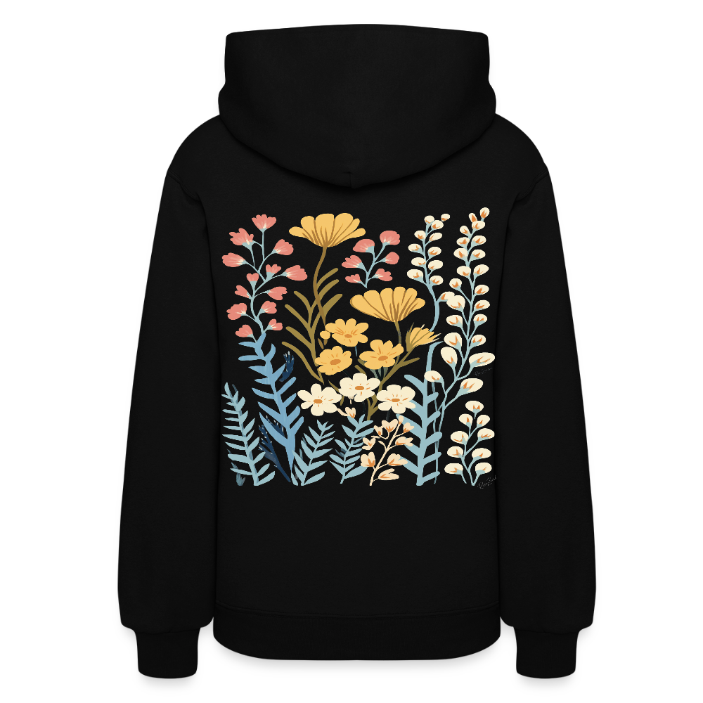 Sweatshirt à capuche en coton durable Halo - Motif floral - rose zombie