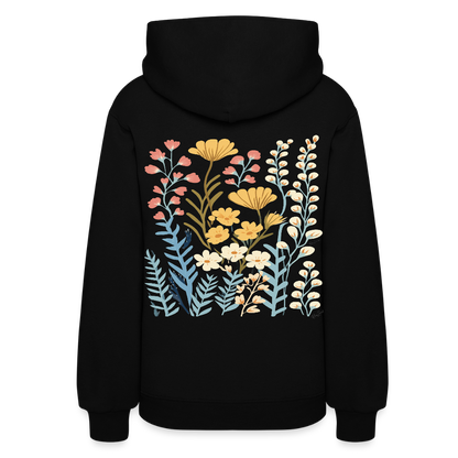 Sweatshirt à capuche en coton durable Halo - Motif floral - rose zombie