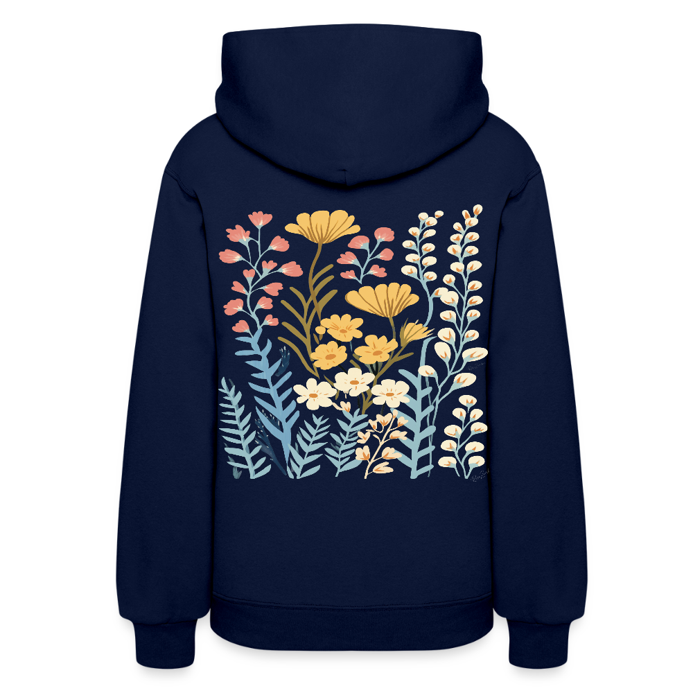 Sweatshirt à capuche en coton durable Halo - Motif floral - rose zombie