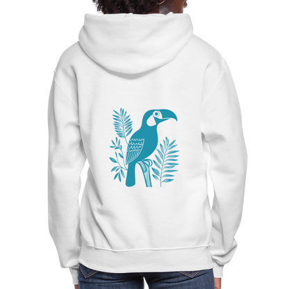 Sweatshirt à capuche en coton durable - Motif de toucan - rose zombie
