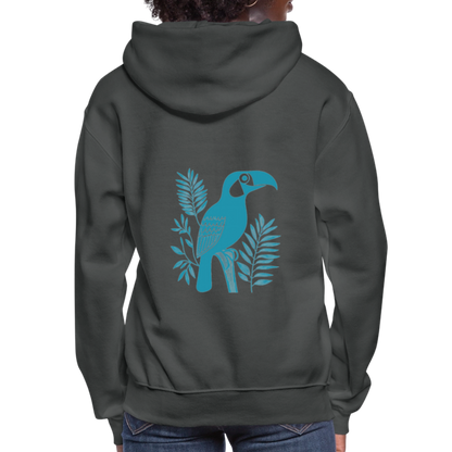Sweatshirt à capuche en coton durable - Motif de toucan - rose zombie