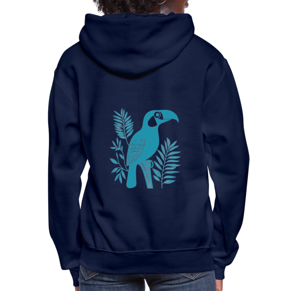 Sweatshirt à capuche en coton durable - Motif de toucan - rose zombie