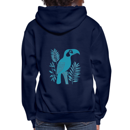 Sweatshirt à capuche en coton durable - Motif de toucan - rose zombie