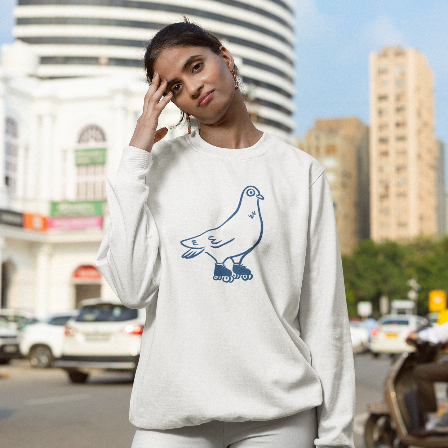 Pull en coton bio – Épaisseur moyenne – Pigeon à roulettes