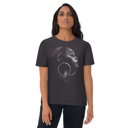 T-shirt en coton bio – Portrait artistique de femme créole