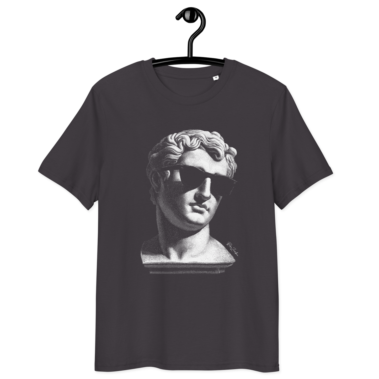 T-shirt en coton bio – Buste d'homme antique avec lunettes