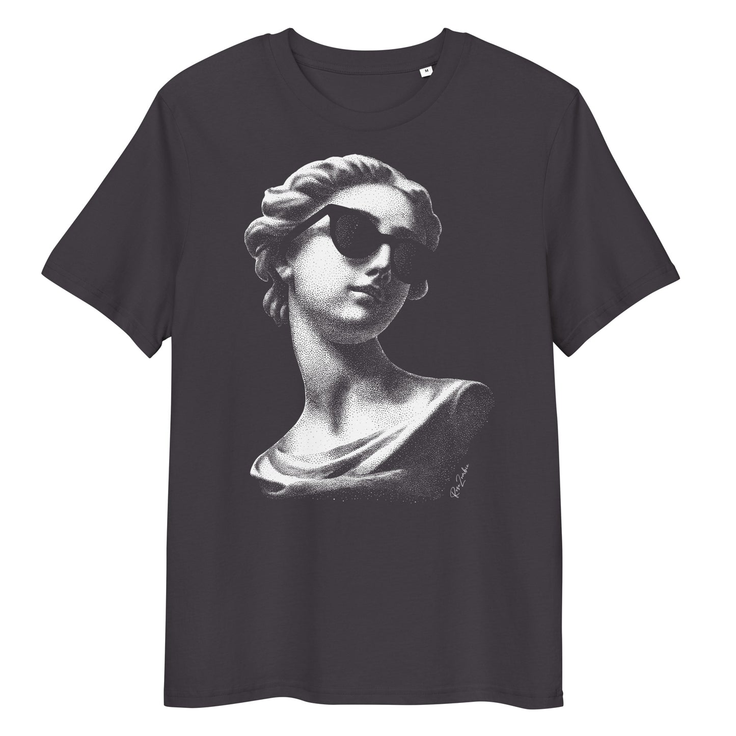 T-shirt en coton bio – Buste de femme antique avec lunettes