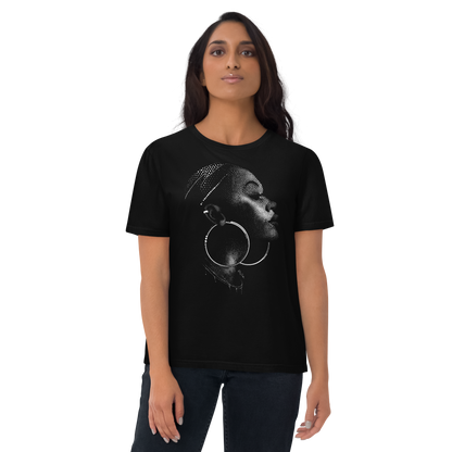 T-shirt en coton bio – Portrait artistique de femme créole