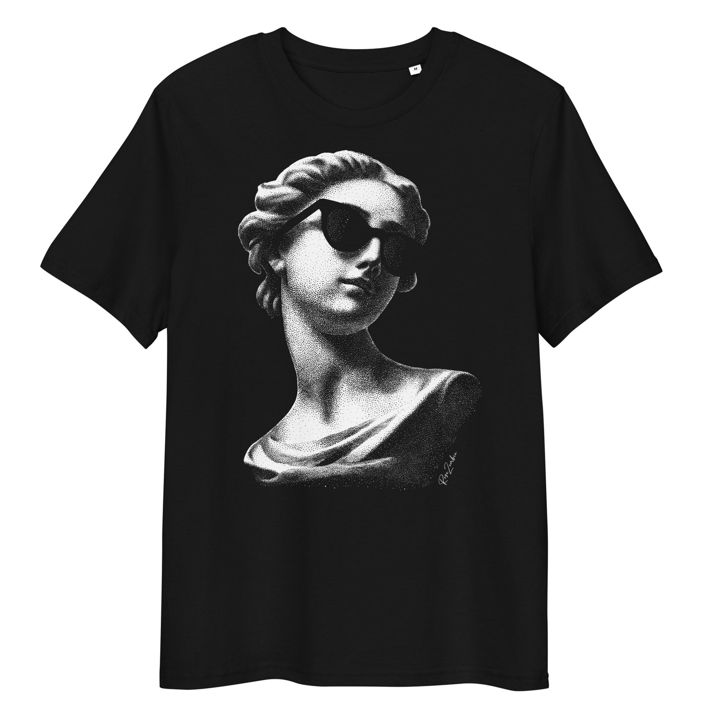 T-shirt en coton bio – Buste de femme antique avec lunettes