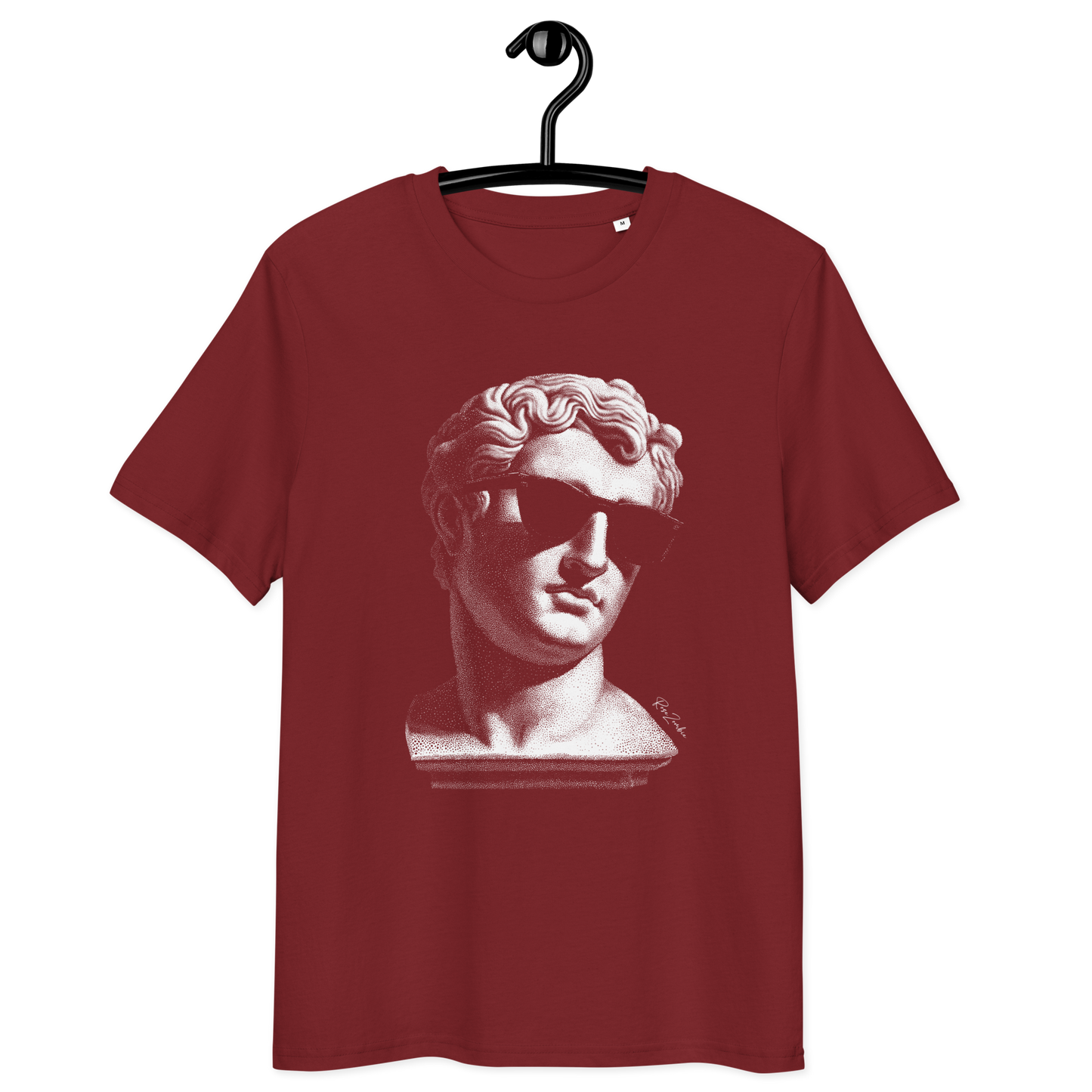 T-shirt en coton bio – Buste d'homme antique avec lunettes