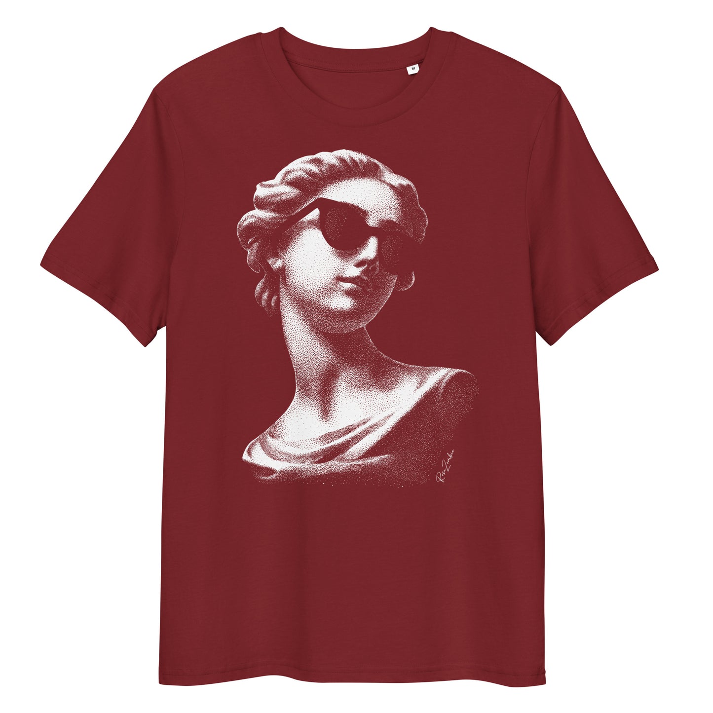 T-shirt en coton bio – Buste de femme antique avec lunettes