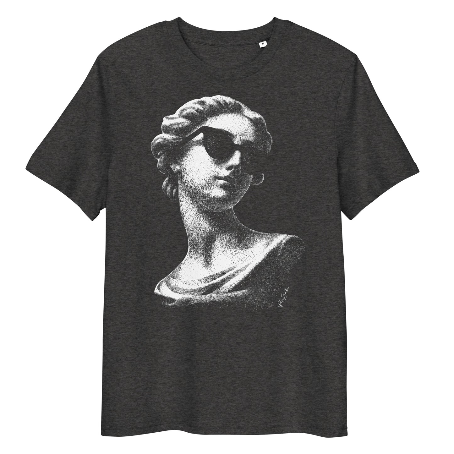 T-shirt en coton bio – Buste de femme antique avec lunettes