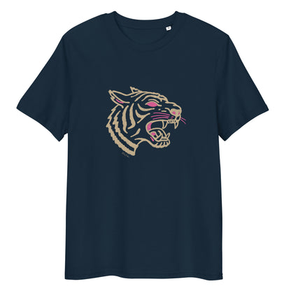 T-shirt en coton biologique - Motif tête de tigre rugissant