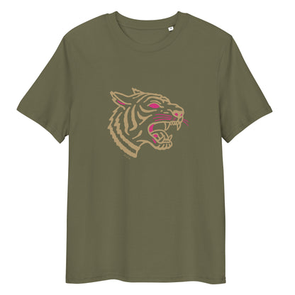 T-shirt en coton biologique - Motif tête de tigre rugissant
