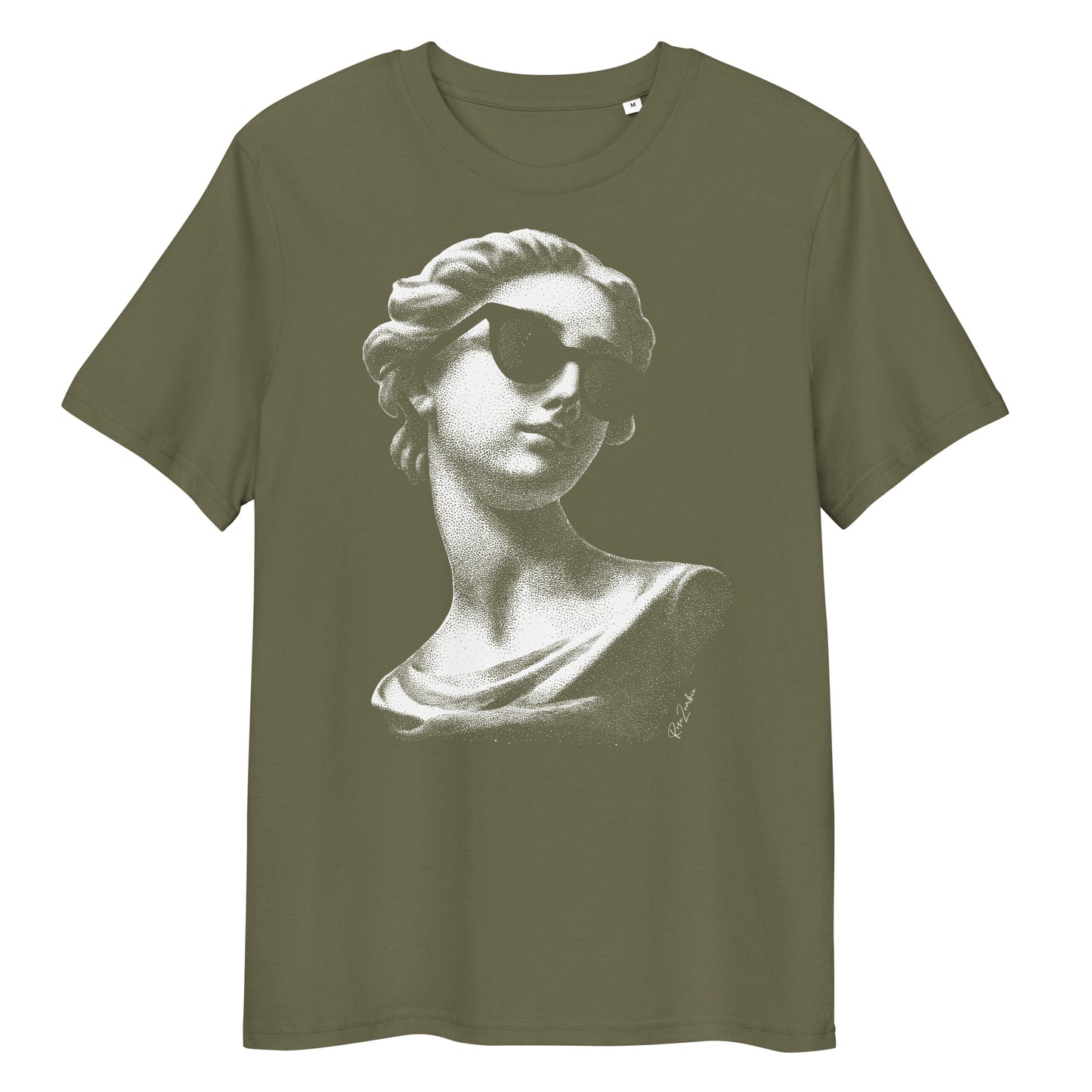 T-shirt en coton bio – Buste de femme antique avec lunettes