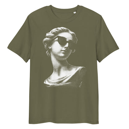 T-shirt en coton bio – Buste de femme antique avec lunettes