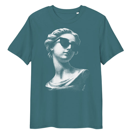 T-shirt en coton bio – Buste de femme antique avec lunettes