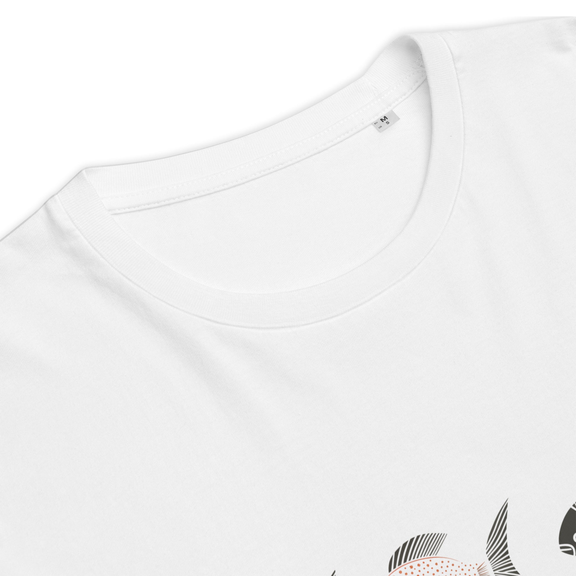 T-shirt en coton biologique - Motif de poisson - rose zombie