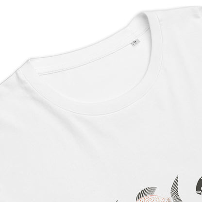 T-shirt en coton biologique - Motif de poisson - rose zombie