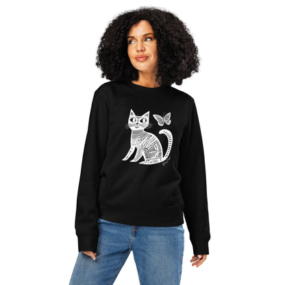 Pull en coton stylé en coton bio - Imprimé de chat écologique