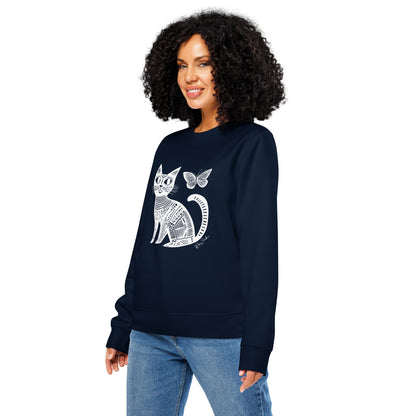 Pull en coton stylé en coton bio - Imprimé de chat écologique