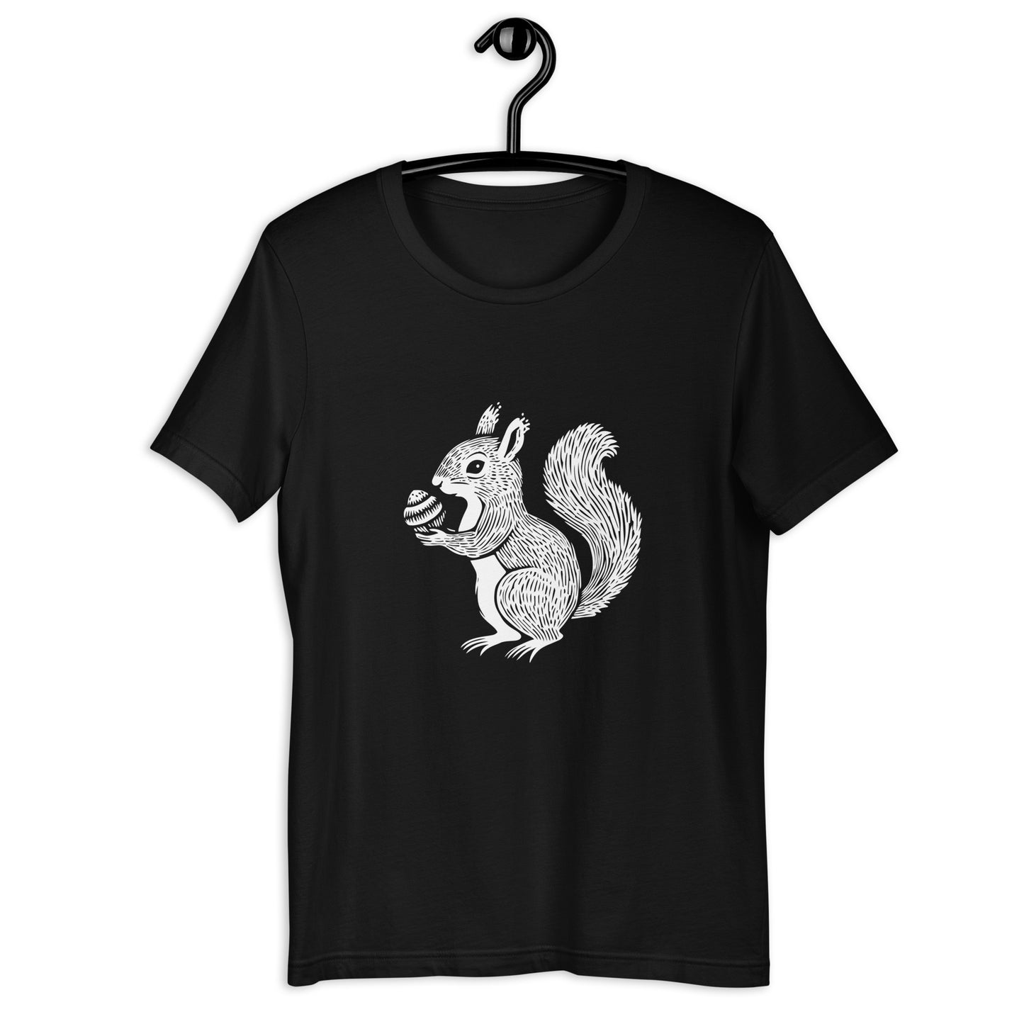 T-shirt en coton recylé — Écureuil en illustration linocut