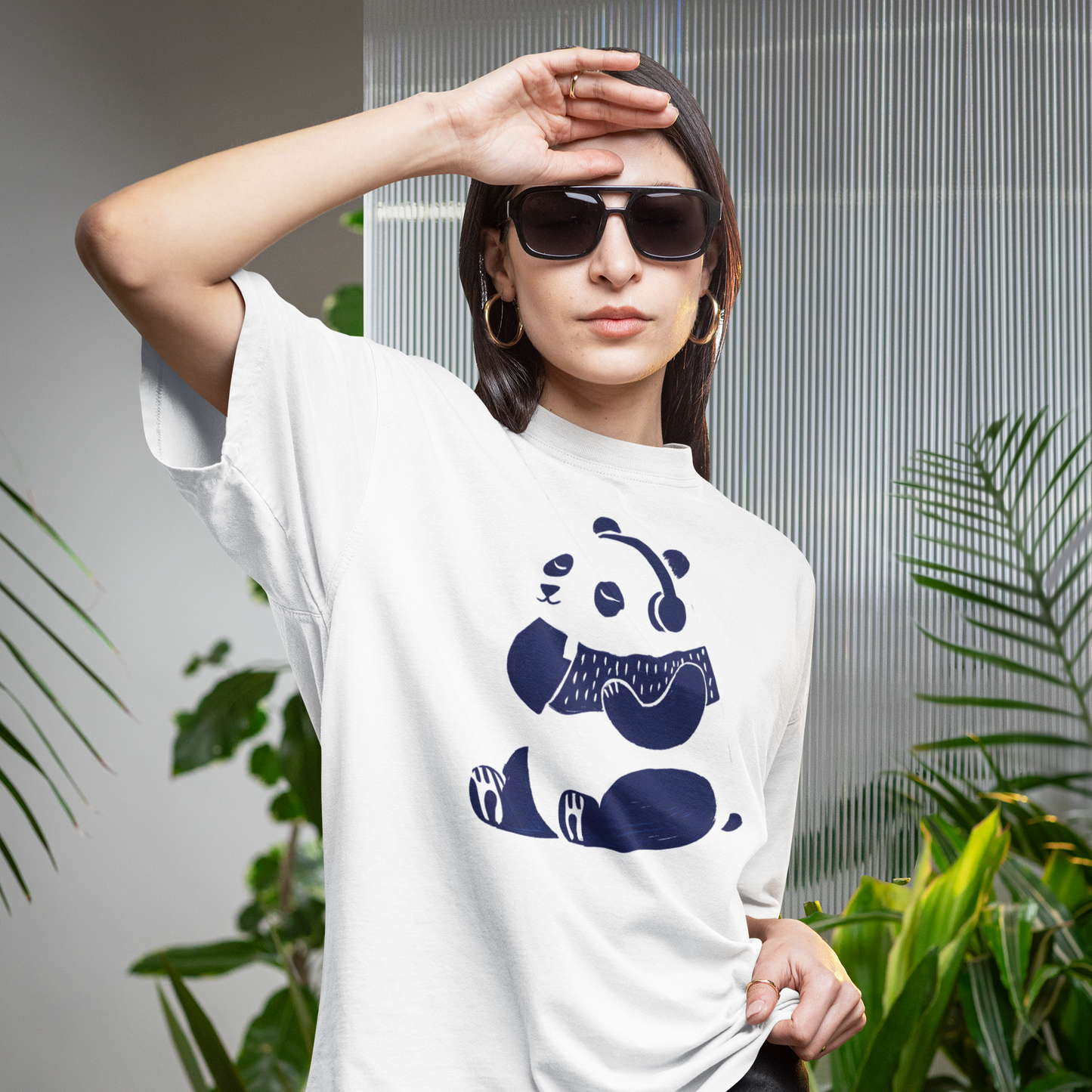 T-shirt en coton bio oversize - Petit panda