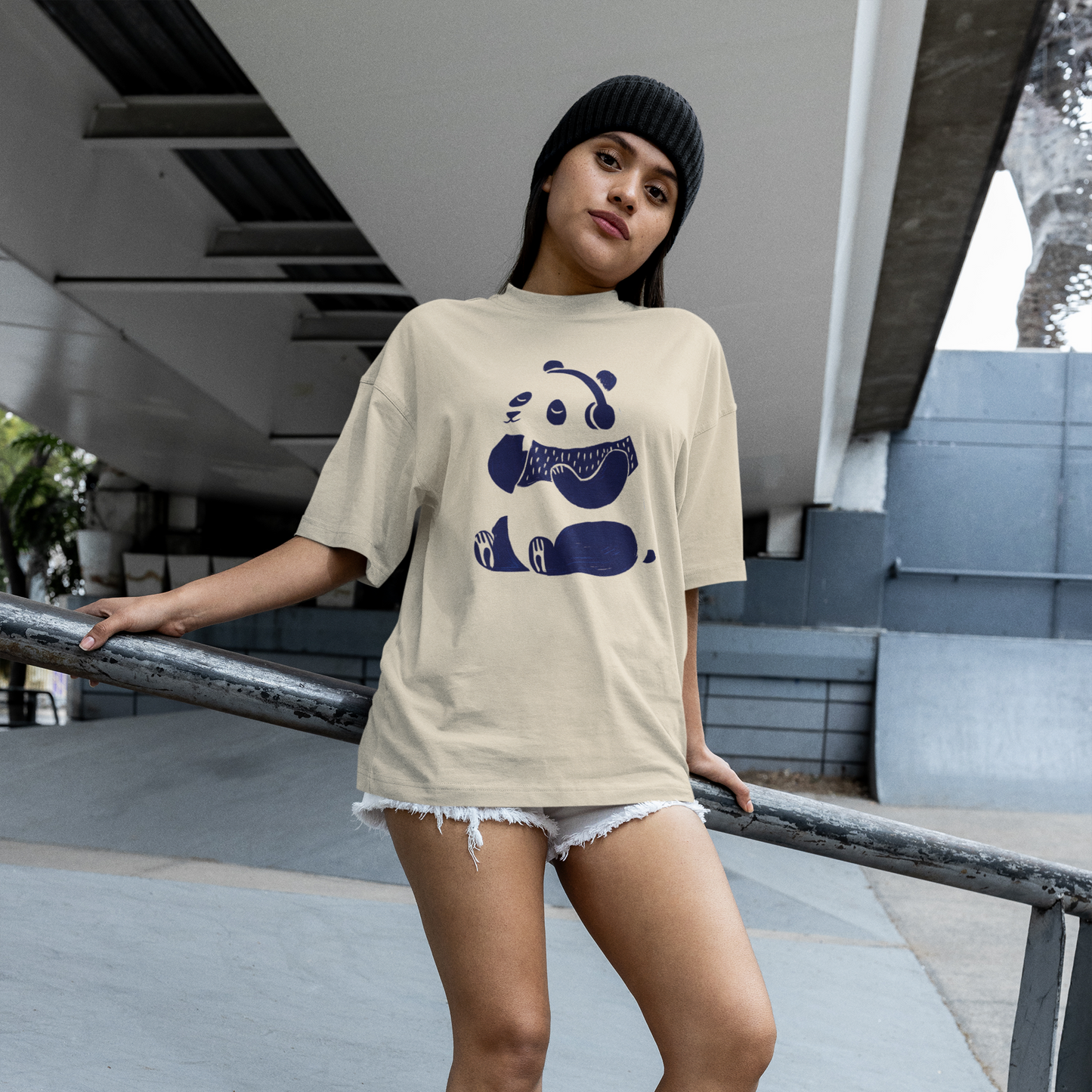 T-shirt en coton bio oversize - Petit panda