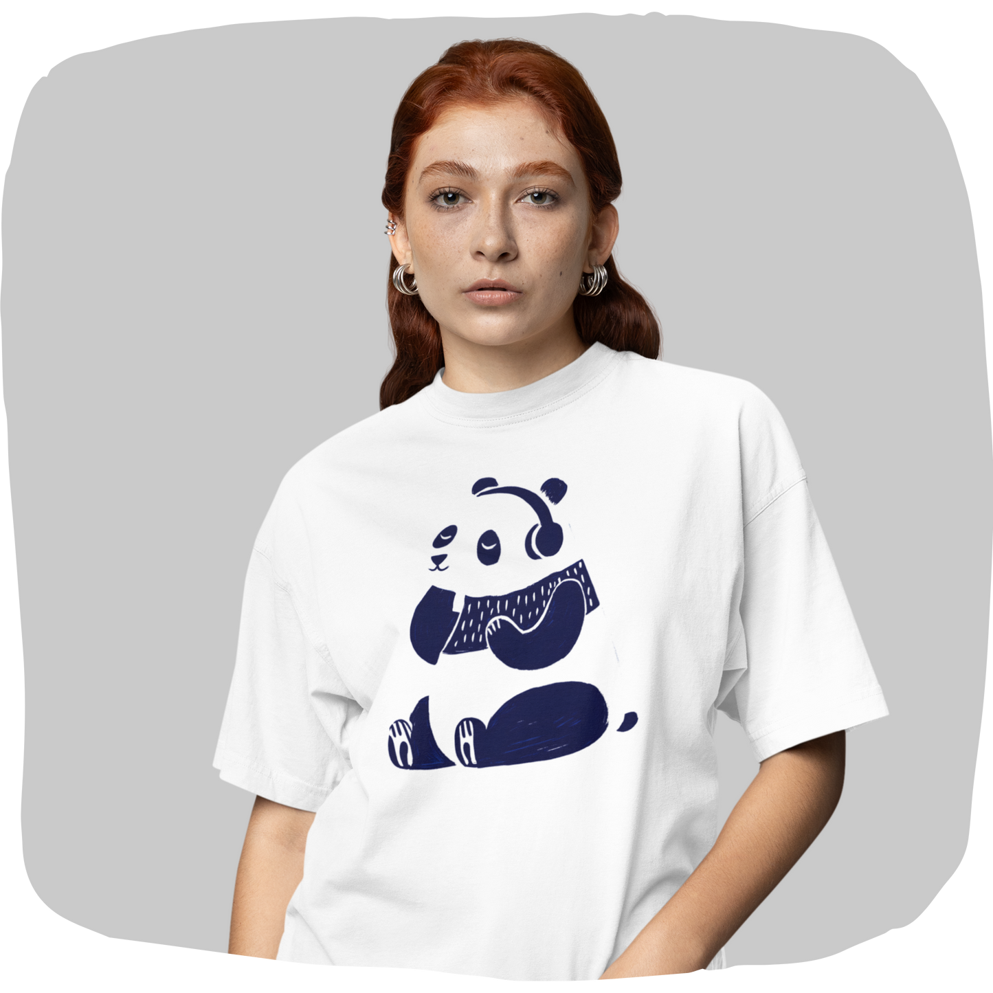 T-shirt en coton bio oversize - Petit panda