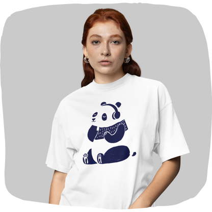 T-shirt en coton bio oversize - Petit panda