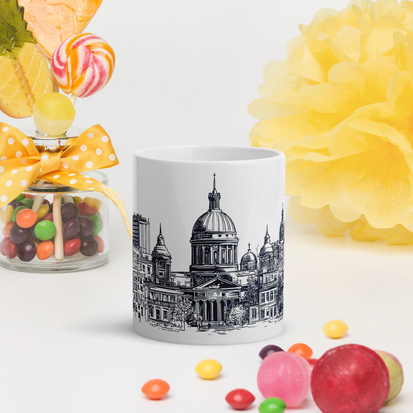 Tasse Marché Bonsecours · Skyline Vieux-Montréal · Souvenir MTL