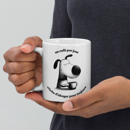 Tasse 11 oz en céramique humoristique - Petit chien et citation drôle