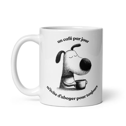 Tasse en céramique de 11 oz - Petit chien caféiné