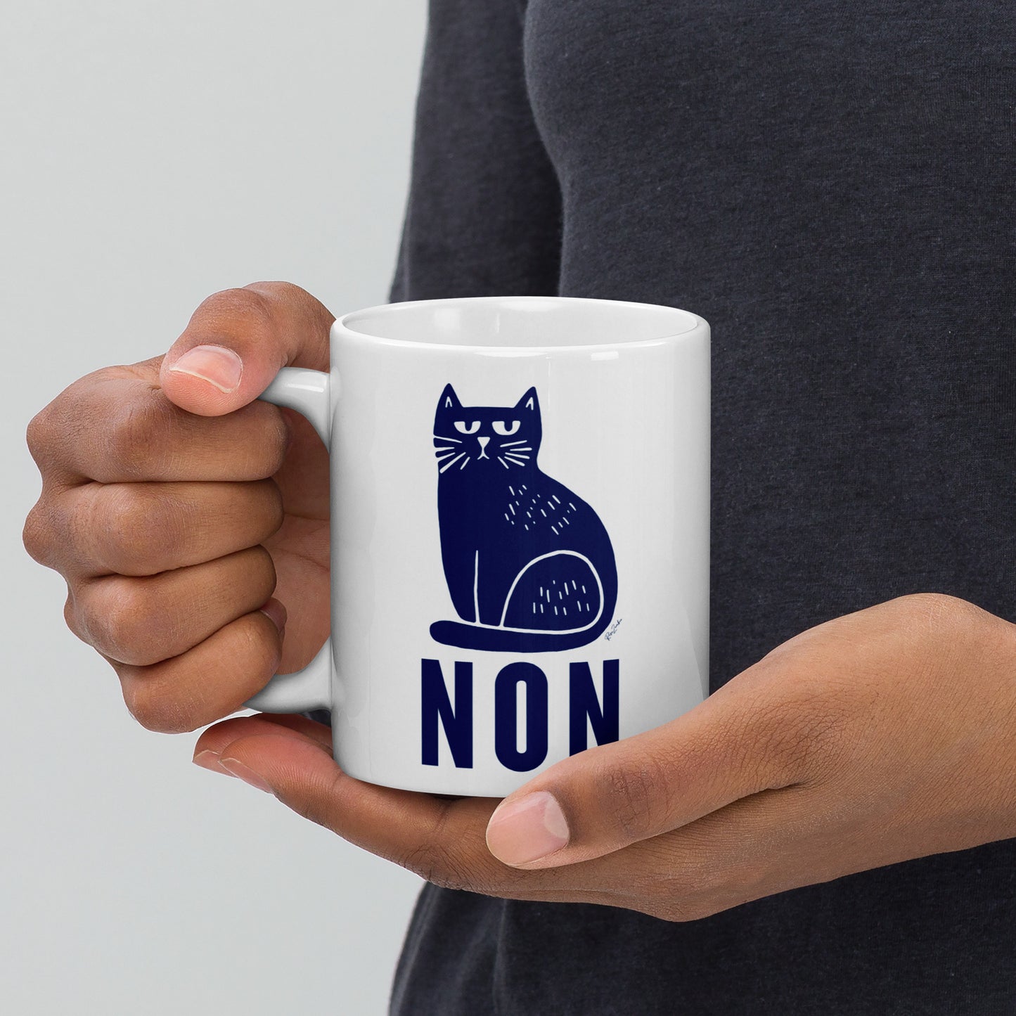 Tasse festive de 11 oz en céramique - Chat grincheux