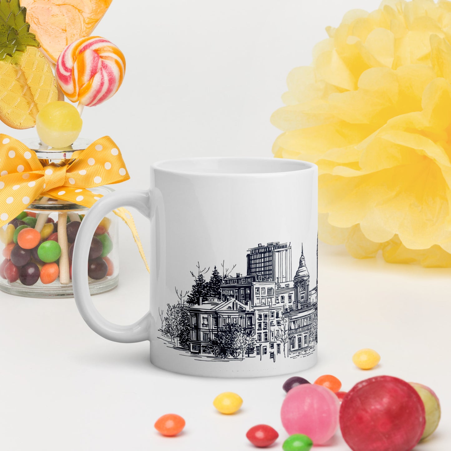 Tasse Marché Bonsecours · Skyline Vieux-Montréal · Souvenir MTL