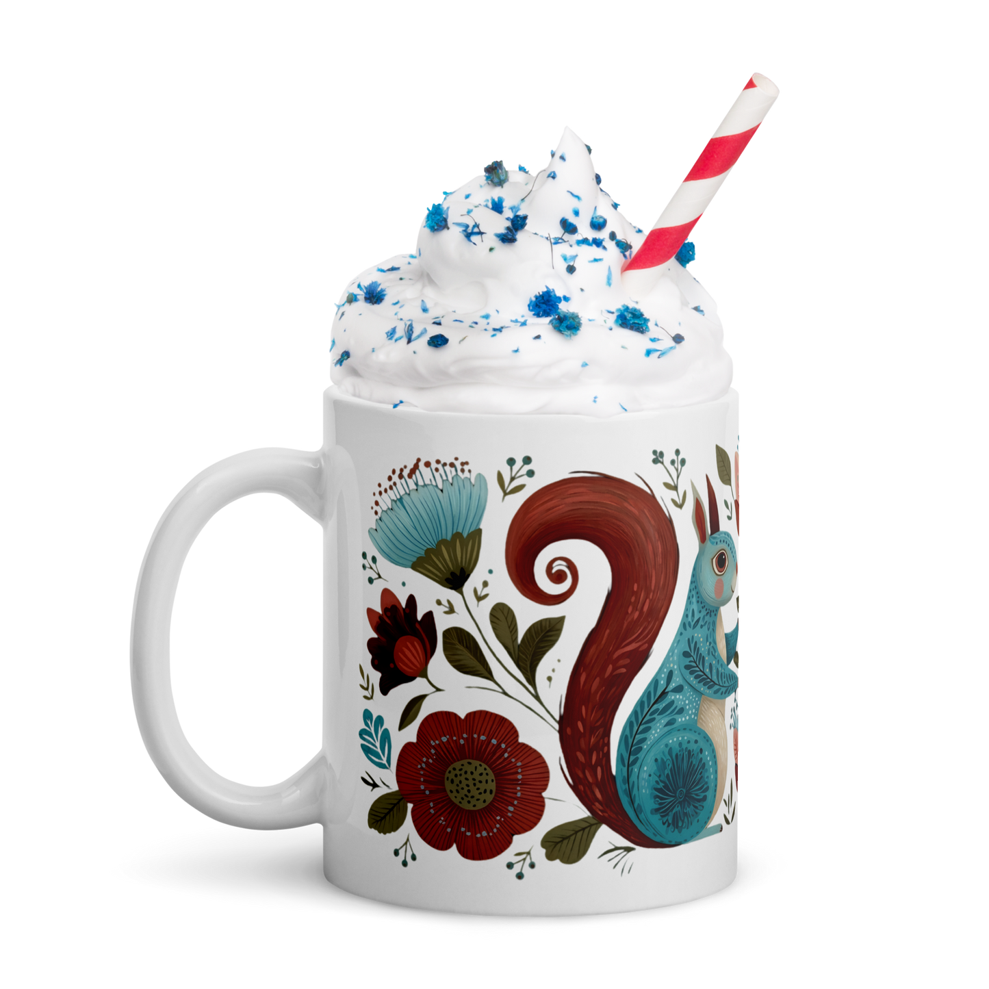 Tasse Montréal — Écureuils folk art