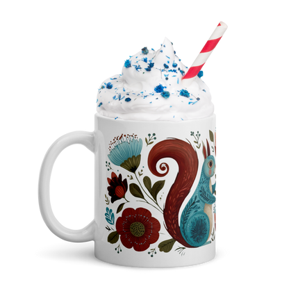 Tasse Montréal — Écureuils folk art
