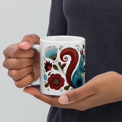 Tasse Montréal — Écureuils folk art