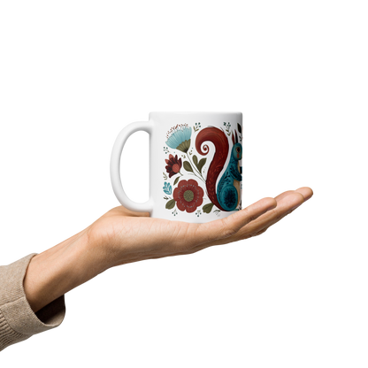 Tasse Montréal — Écureuils folk art