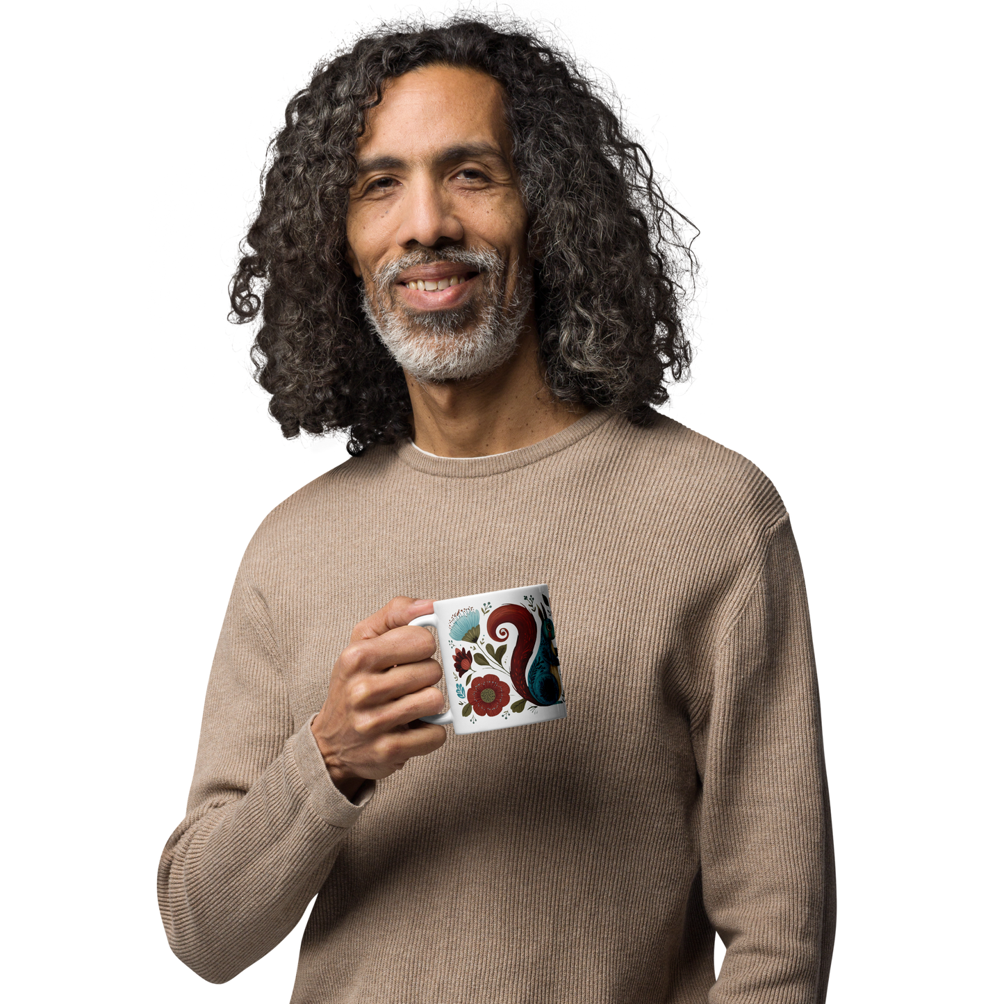 Tasse Montréal — Écureuils folk art